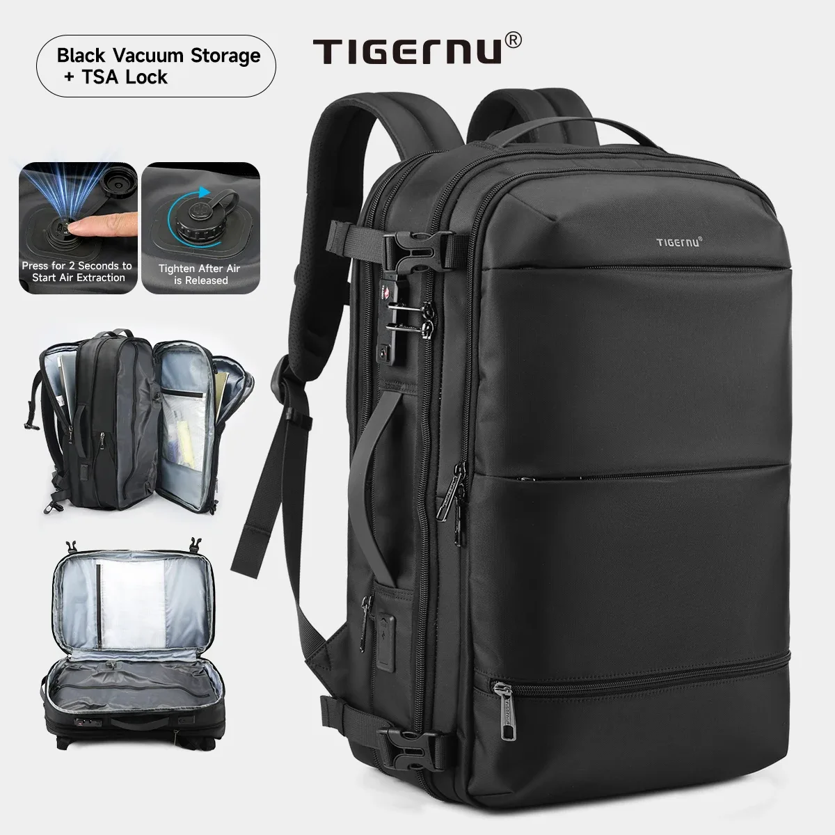 tigernu sacs à dos sous vide hommes sacs extensibles 17 pouces sac à dos pour ordinateur portable sacs hommes sacs à dos de voyage grande capacité sac à dos femmes sac