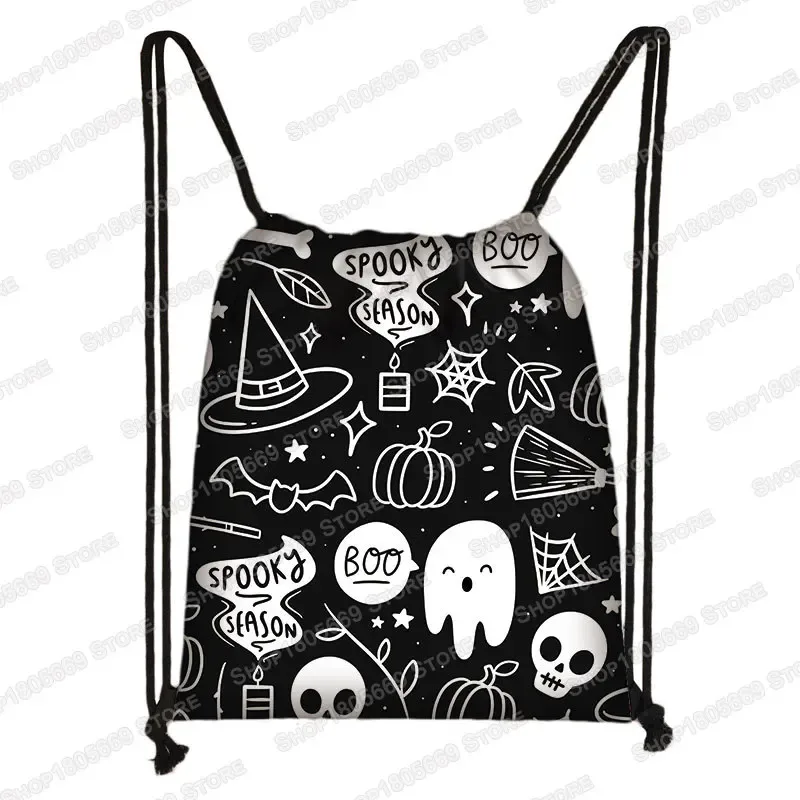 sac à dos gothique imprimé vampire bat ghost, sacs à cordon, sacs à bandoulière pour femmes et hommes, porte-chaussures de voyage