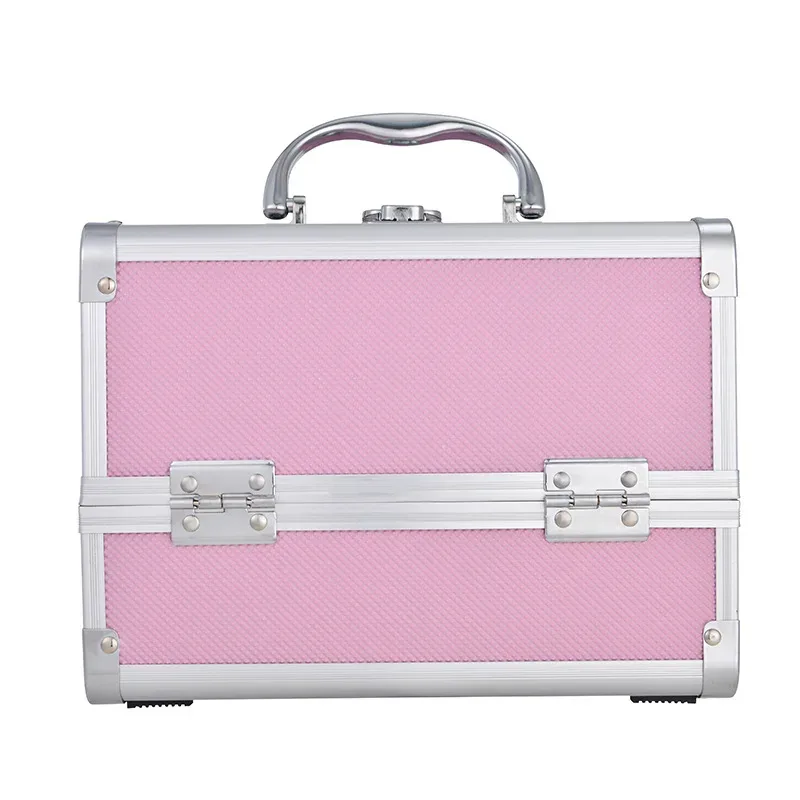 Valise de maquillage à 3 plateaux, boîte de rangement cosmétique verrouillable avec miroir, boîte de rangement portable pour le maquillage en voyage