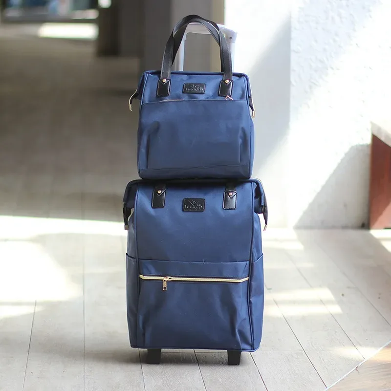 Valise de voyage simple et portable de grande capacité pour femmes, sac à roulettes, sac à dos, sac d'embarquement, 2025