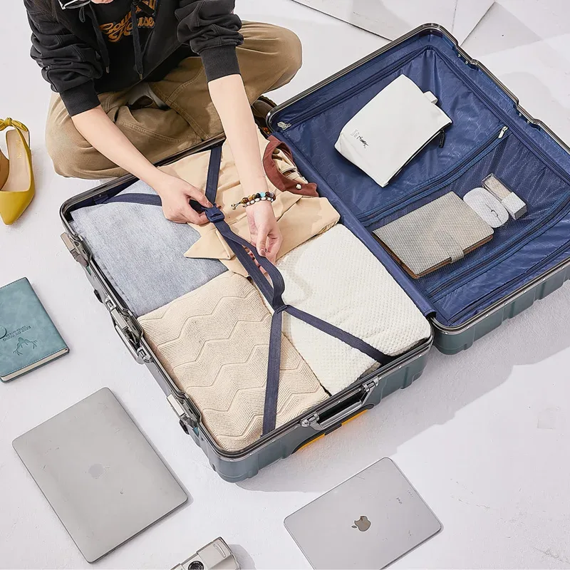 valise à bagages avec cadre en aluminium de grande capacité, sac de voyage à roulettes, valise à roulettes durable et résistante à l'usure de 20 à 28 pouces