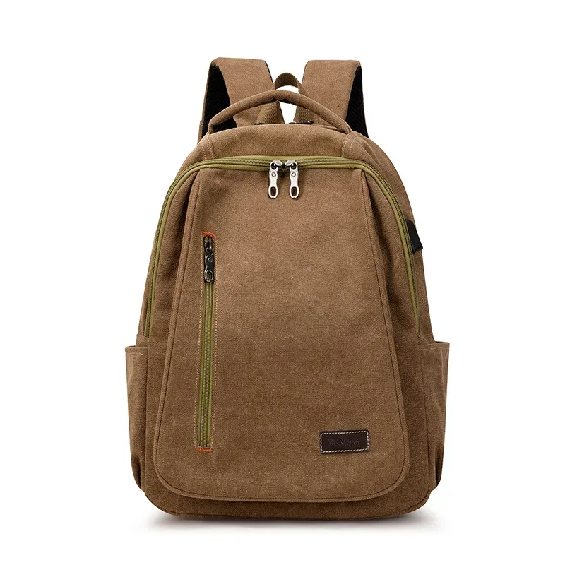 sac à dos en toile pour homme, simple et décontracté, unisexe, pour les voyages, sac d'école, grande capacité, sac à dos pour ordinateur portable