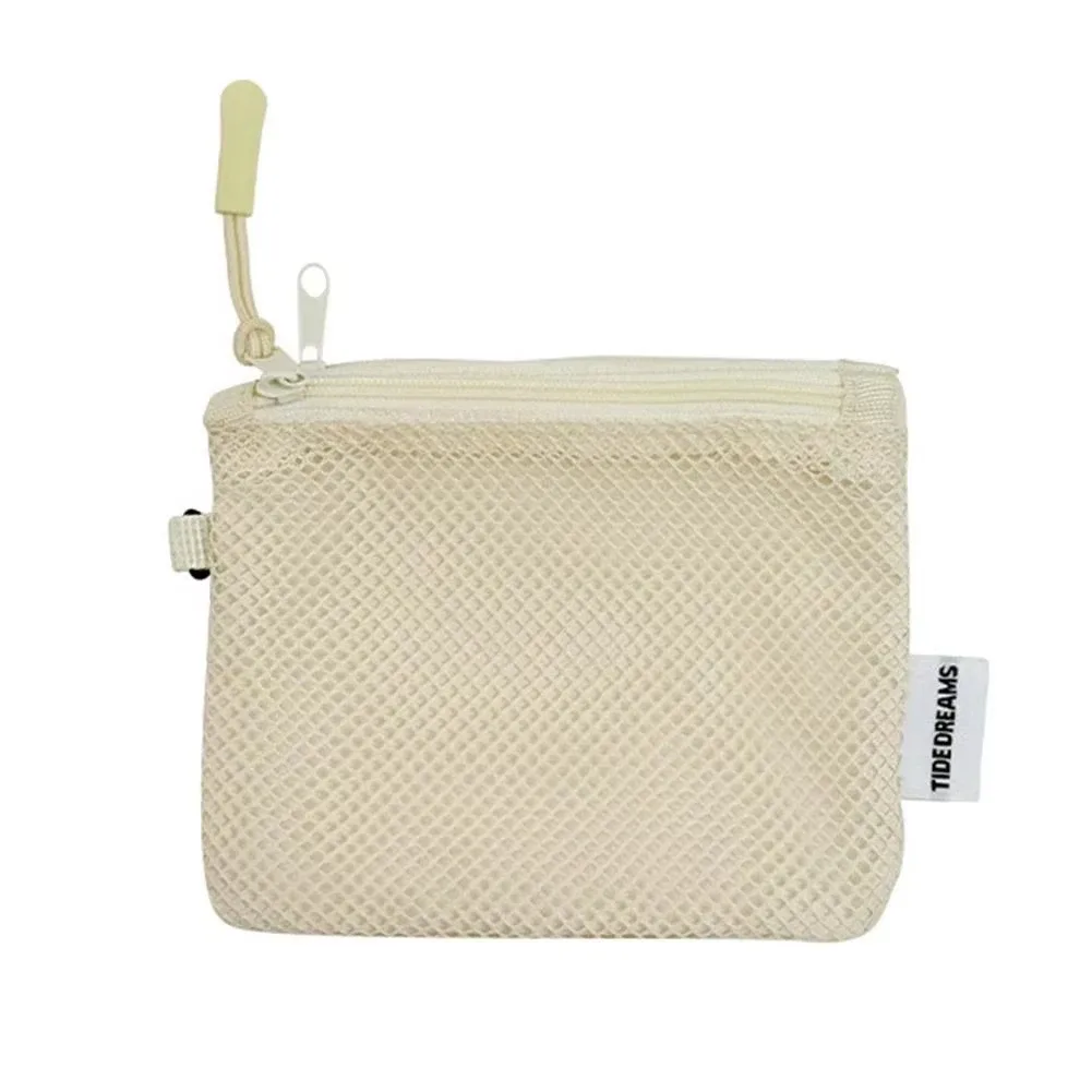 sacs de rangement en maille double couche, trousse de maquillage de voyage portable avec fermeture éclair, mini organisateur de cosmétiques et articles de toilette, sac simple pour papeterie