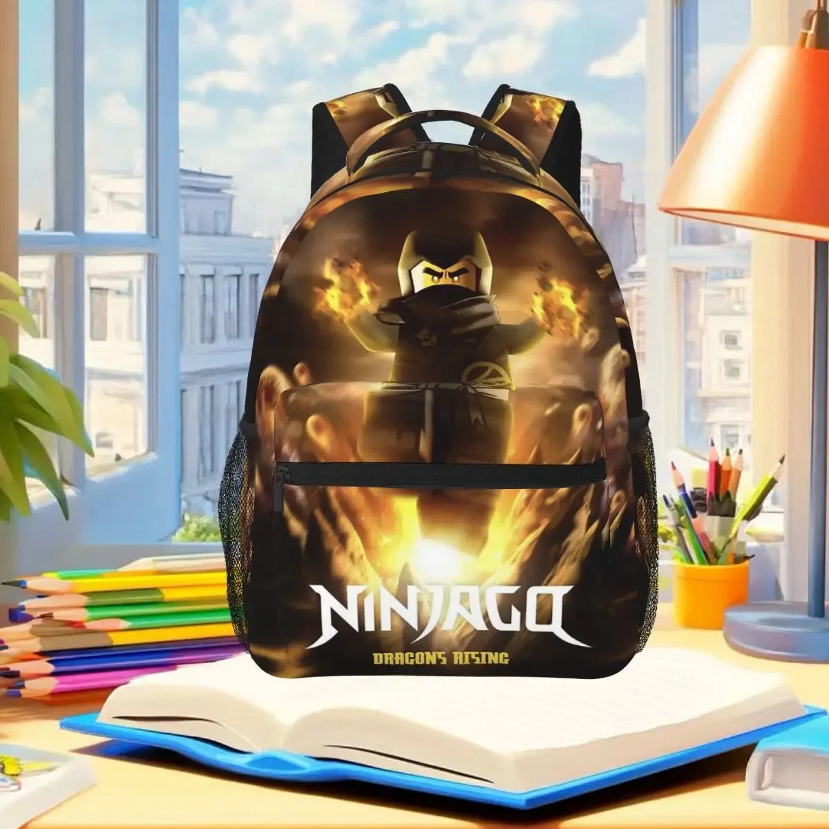 sac à dos ninjagos ninja warrior pour étudiants, sac d'école, sac à dos de randonnée, sac de voyage pour garçons et filles, sac à dos à la mode, sacs à bandoulière