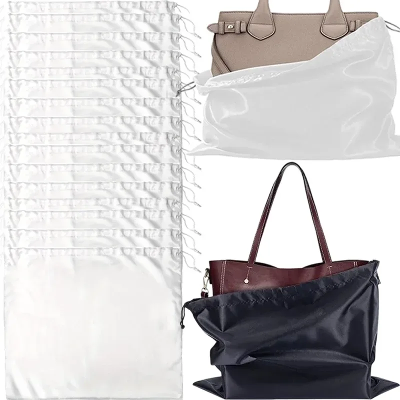 Sacs anti-poussière pour sacs à main, housse de protection pour sacs à main, sacs à chaussures, bottes, sac en soie anti-poussière avec cordon de serrage, pochette de rangement de voyage