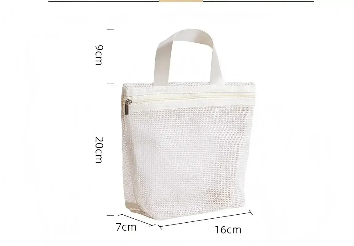 trousse de toilette transparente en maille, organiseur de voyage portable grande capacité, pochette de rangement respirante pour produits de soin