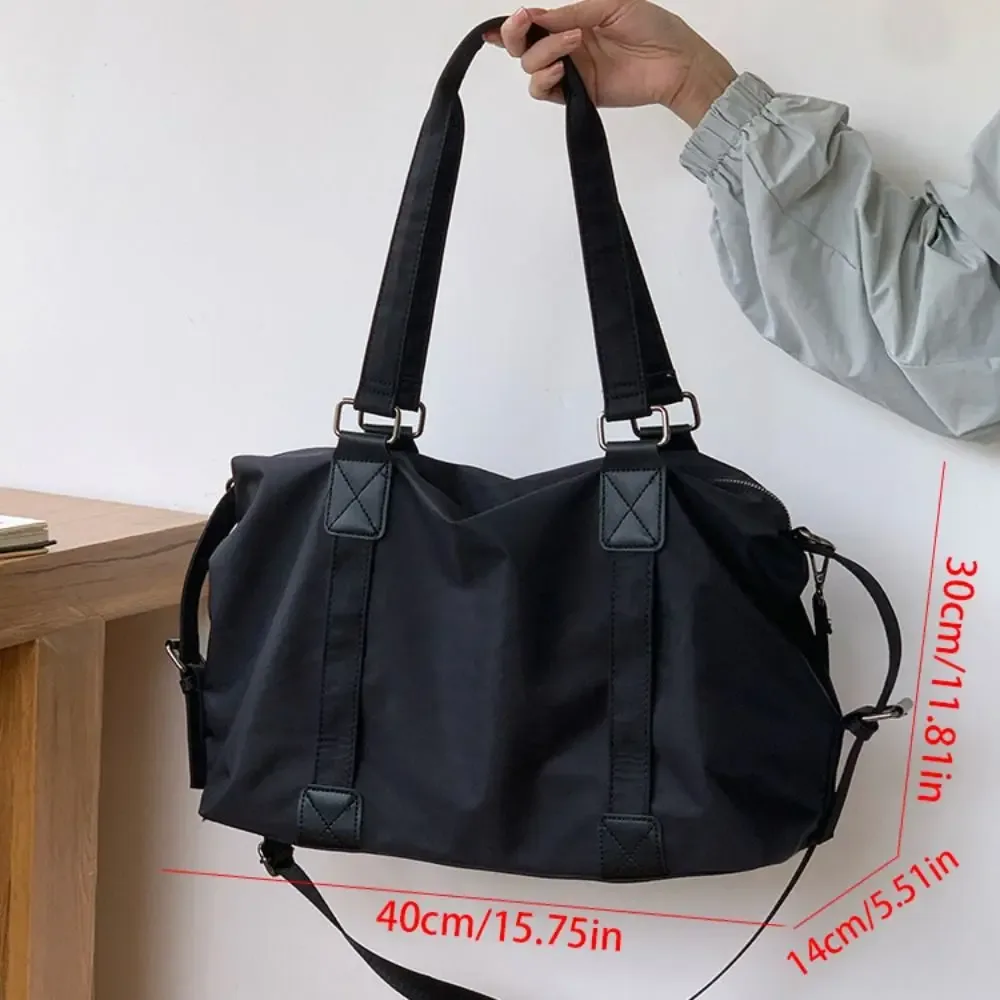 sac de voyage minimaliste imperméable, sac de sport décontracté en nylon grande capacité, sac à bandoulière simple pour les trajets quotidiens