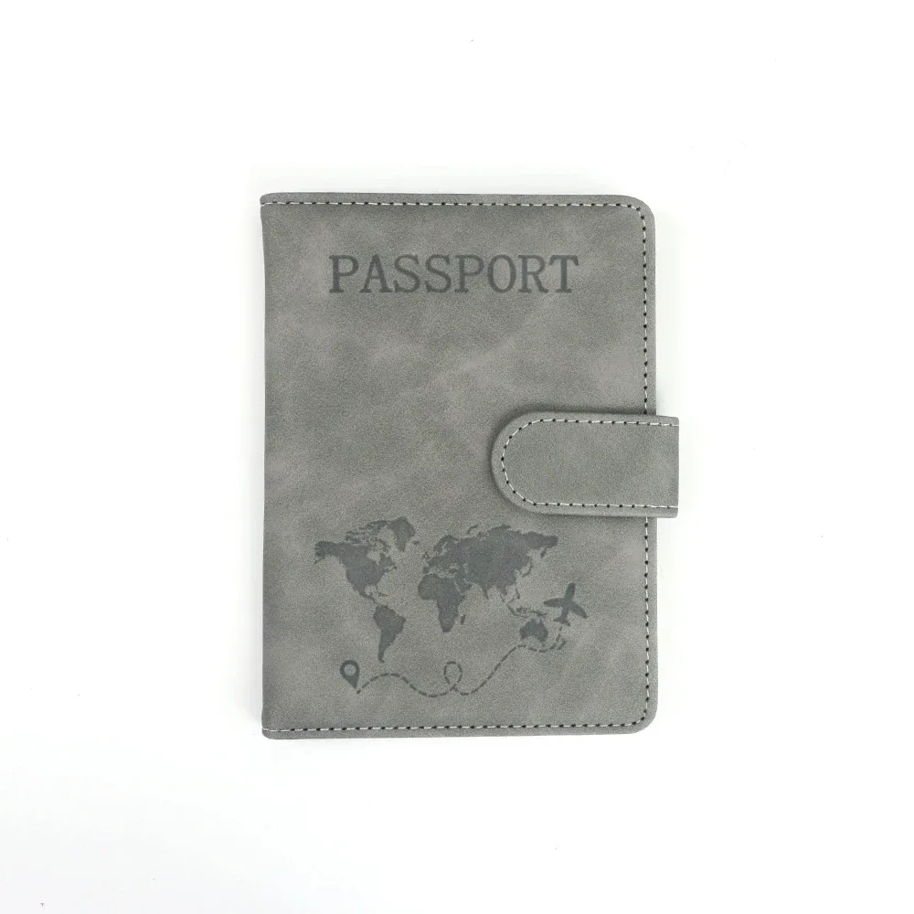 étui de transport multifonctionnel personnalisé en pu avec fermeture magnétique rfid pour passeport, carte sim, carte, billet, organiseur de documents
