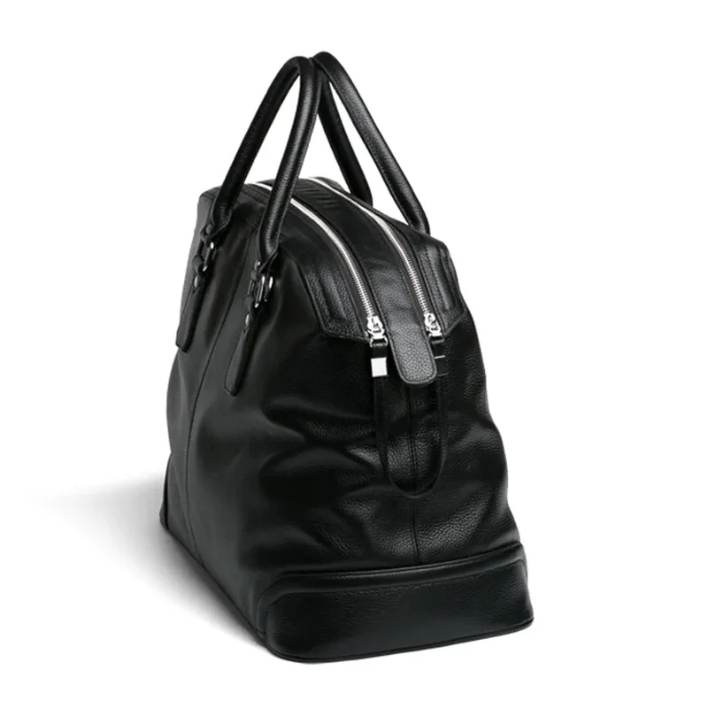 sac de voyage de luxe pour homme en cuir véritable, sac de voyage en cuir pour homme, sacs de week-end, sac à bandoulière pour la nuit, sac fourre-tout masculin noir
