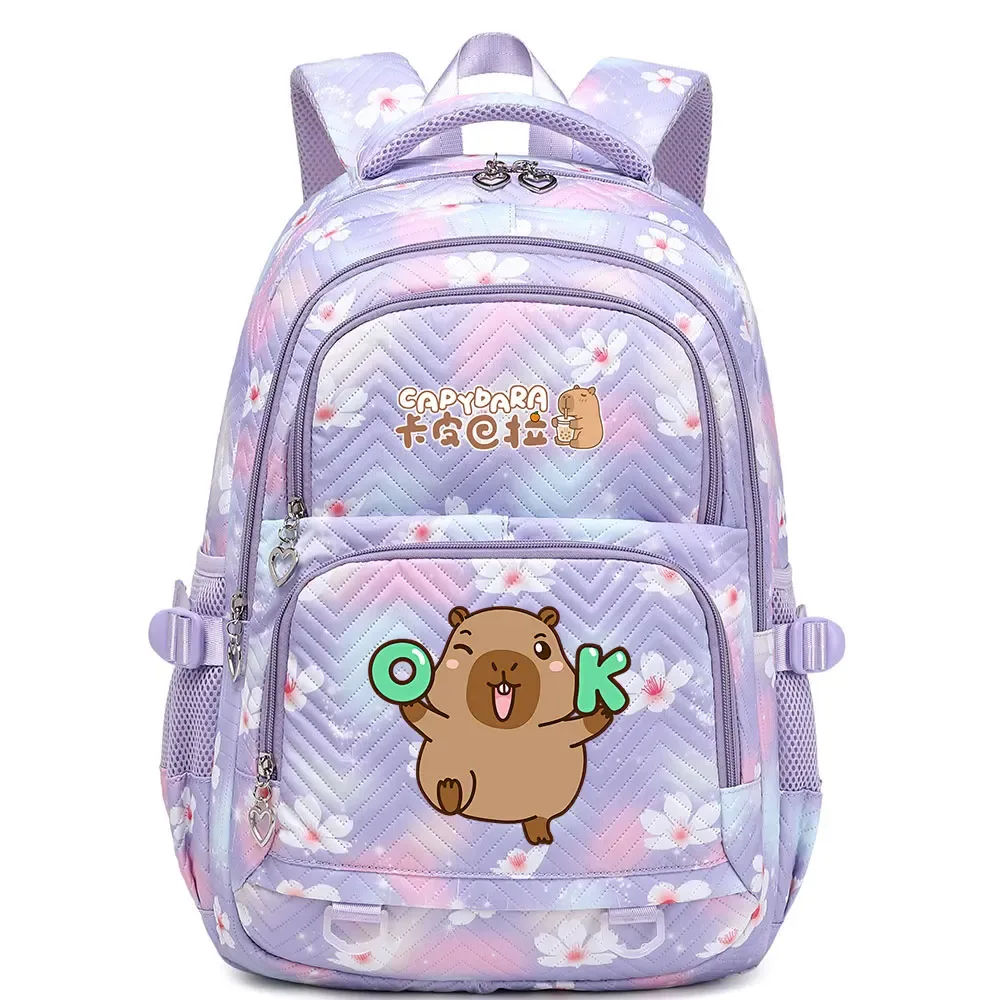 mignon capybara étudiant sac à dos étanche filles enfants retour à l'école livre sacs adolescents cartables femmes voyage sac à dos mochila