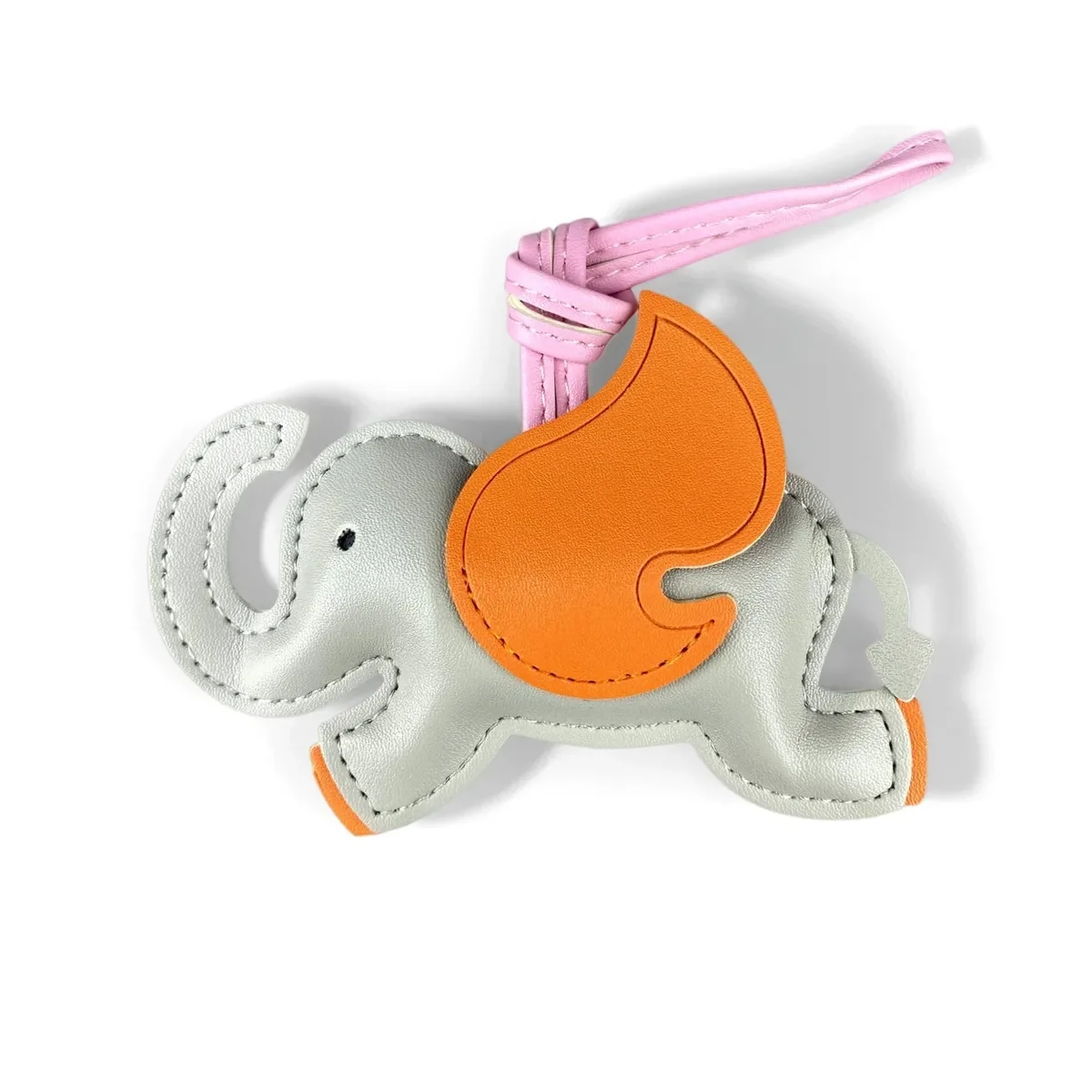 breloque amusante en cuir pu représentant un éléphant volant dumbo, pendentif animal pour sac à main, sac à dos, cadeau pour les amoureux des animaux, style bohème.
