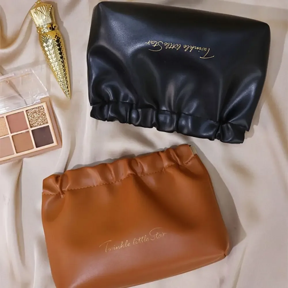 mini sac cosmétique en cuir pu, sac de maquillage, accessoires de voyage, sac de rangement pour rouge à lèvres, sac de rangement à fermeture automatique, sac de voyage à ressort.