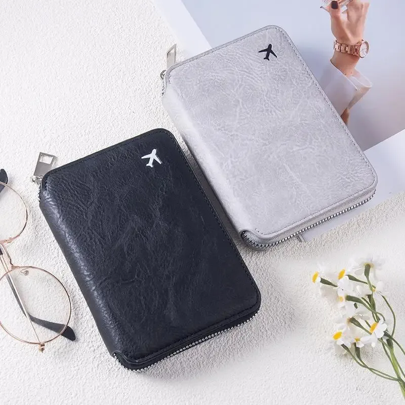 étui de voyage zippé grande capacité pour passeport et cartes, organiseur de billets, porte-monnaie