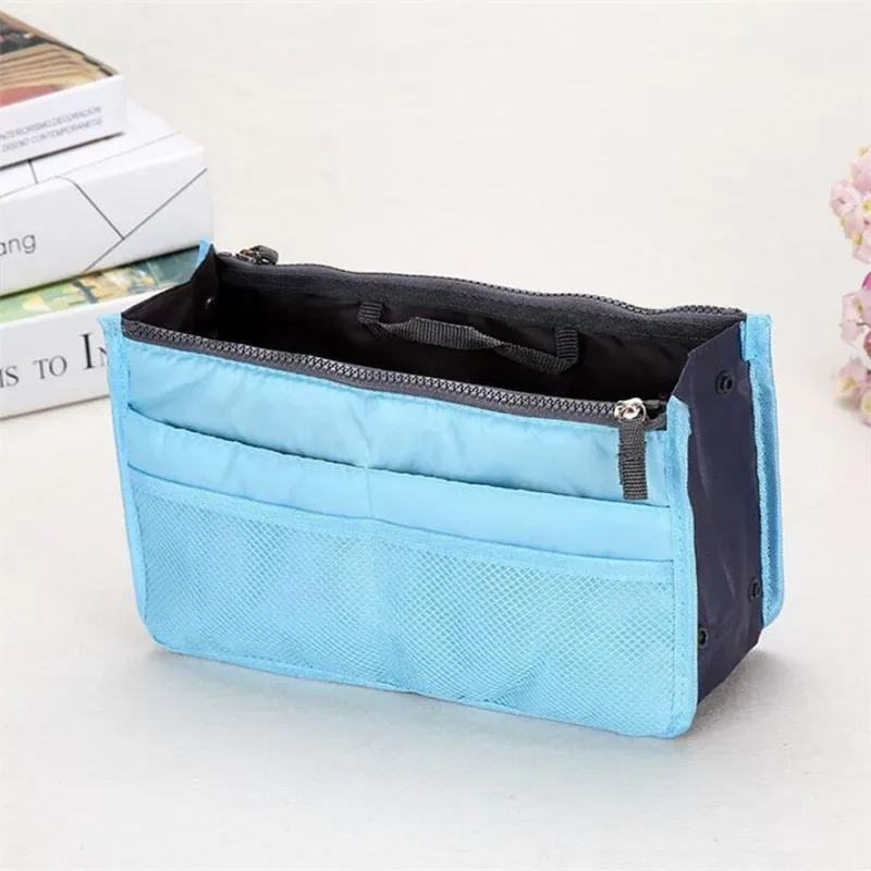 organisateur insérer sac femmes nylon voyage brosses organisateur sac à main sac à main grande doublure dame maquillage sac cosmétique pas cher femme fourre-tout