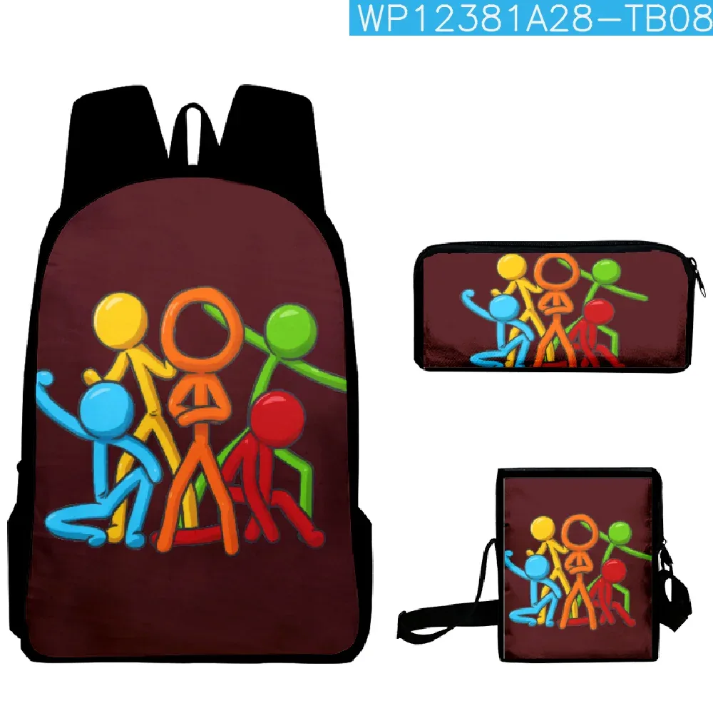 mode populaire cool alan becker impression 3d 3 pièces/ensemble sacs d'école pour élèves sac à dos pour ordinateur portable sac à dos sac à bandoulière incliné trousse à crayons