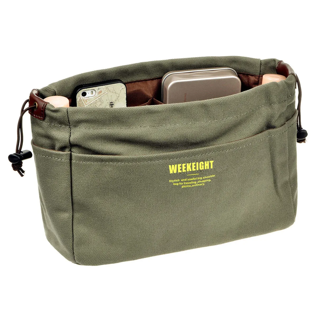 organisateurs de sacs à main en toile, sac de rangement robuste avec fermeture éclair (2 tailles)