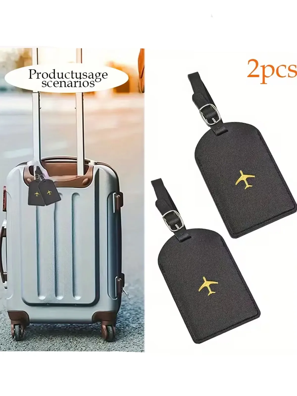 2 étiquettes de bagages élégantes - durables, imperméables, disponibles en rouge et noir - parfaites pour les voyageurs, étiquettes d'identification de bagages | étiquettes de mode | étiquettes