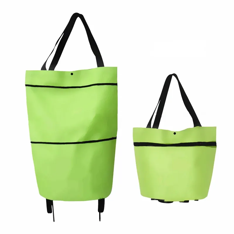 sac à roulettes, sac à roulettes, sacs à provisions pliants, achat de légumes, paquet de traction, petit chariot à traction, organisateur de courses portable