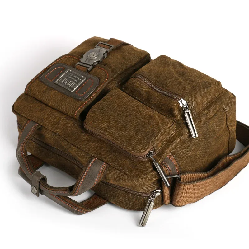 ruil – mallette multifonction rétro classique pour hommes, porte-documents en toile, vintage, résistant à l'usure, trousse à outils de loisirs