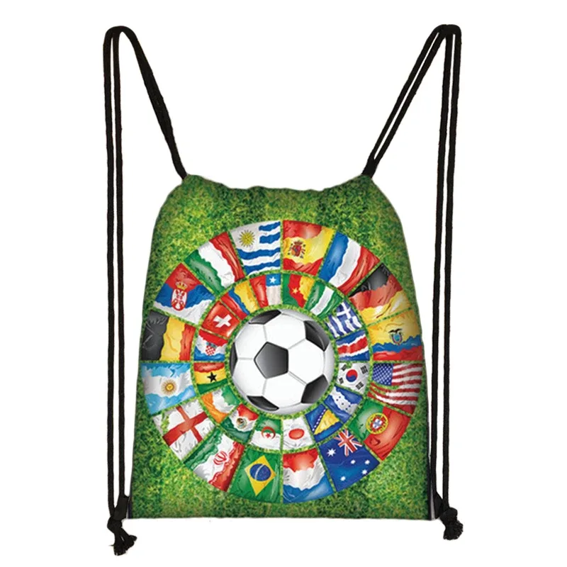 sac à dos en toile avec imprimé footbally et soccerly pour homme, sac de voyage avec cordon de serrage de proximité pour garçon adolescent, porte-chaussures, cadeau pour enfant