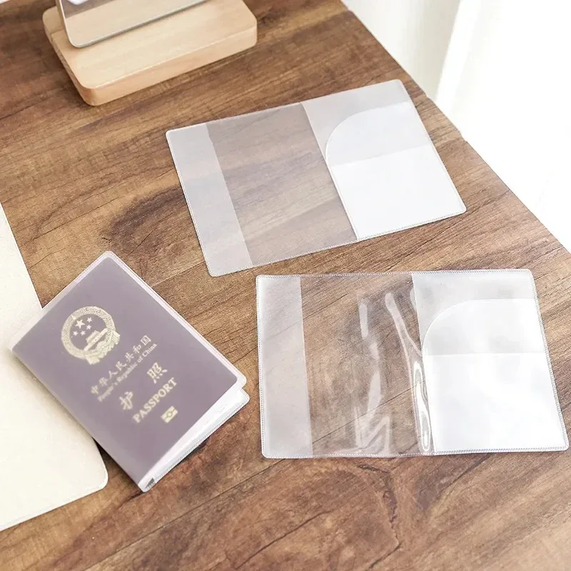1-3pcs housse de protection pour passeport transparente givrée, étui pour documents imperméable en pvc