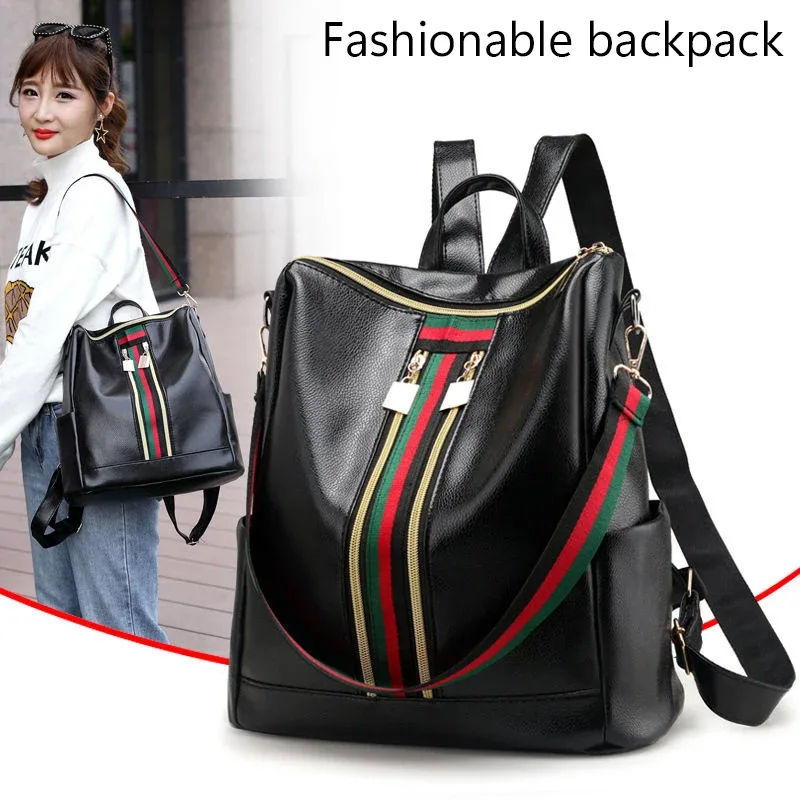 Sac à dos multi-voies chic pour les voyages quotidiens, élégant, rayé, léger, polyvalent, spacieux, décontracté, fonctionnel, à la mode
