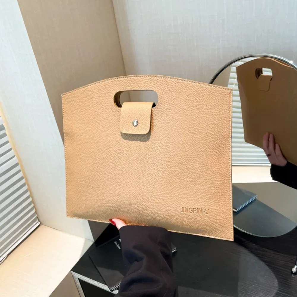 sac fourre-tout simple en pu pour documents de bureau, couleur unie, sac pour ordinateur portable, sac de fichiers, sac à main de grande capacité, sac d'ordinateur pour femmes