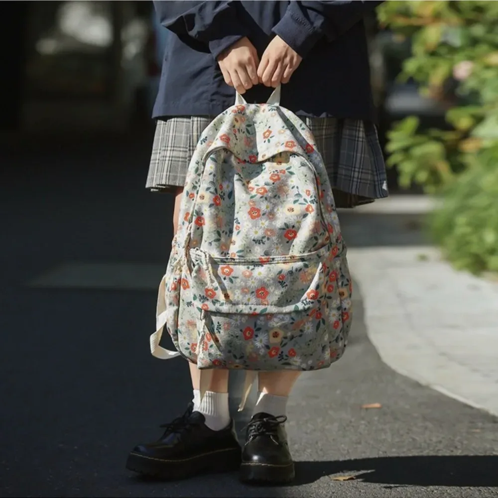 nouveaux sacs à dos pour femmes à imprimé floral, multifonctionnels, grande capacité, sac à dos scolaire, sac à fermeture éclair, sac à livres pour étudiants