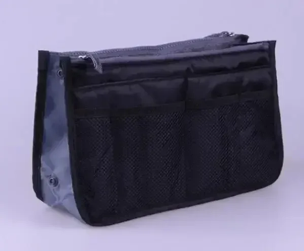 sac de rangement multifonctionnel à double fermeture éclair, grande capacité, pour maquillage et articles de toilette, sac de classification spacieux