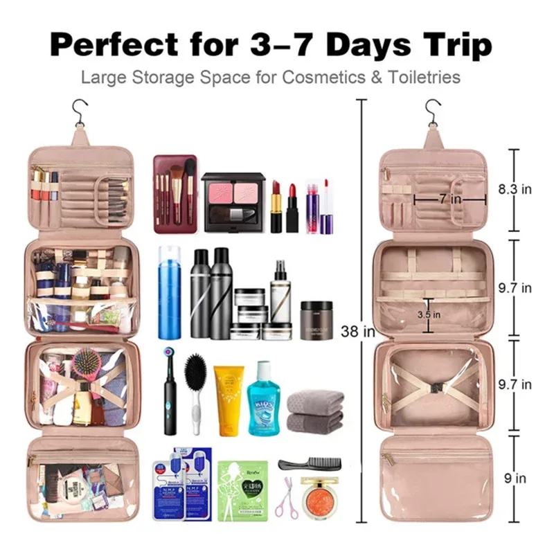 xmessun nouvelle trousse de rangement tendance, trousse de maquillage portable de voyage grande capacité, sac de toilette, trousse de rangement pour articles de toilette