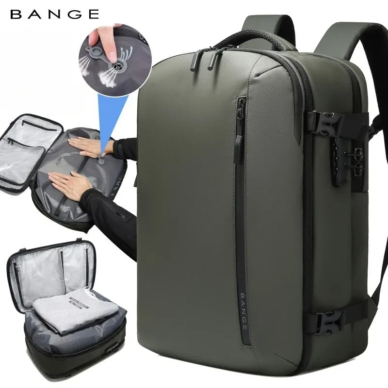 bange nouveauté continuer 40l extensible intégré pompe de compression sous vide hommes étanche voyage sac à dos de compression sous vide
