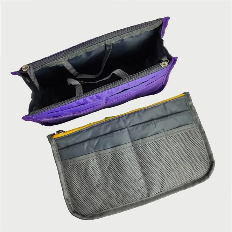 organisateur insérer sac femmes nylon voyage brosses organisateur sac à main sac à main grande doublure dame maquillage sac cosmétique pas cher femme fourre-tout