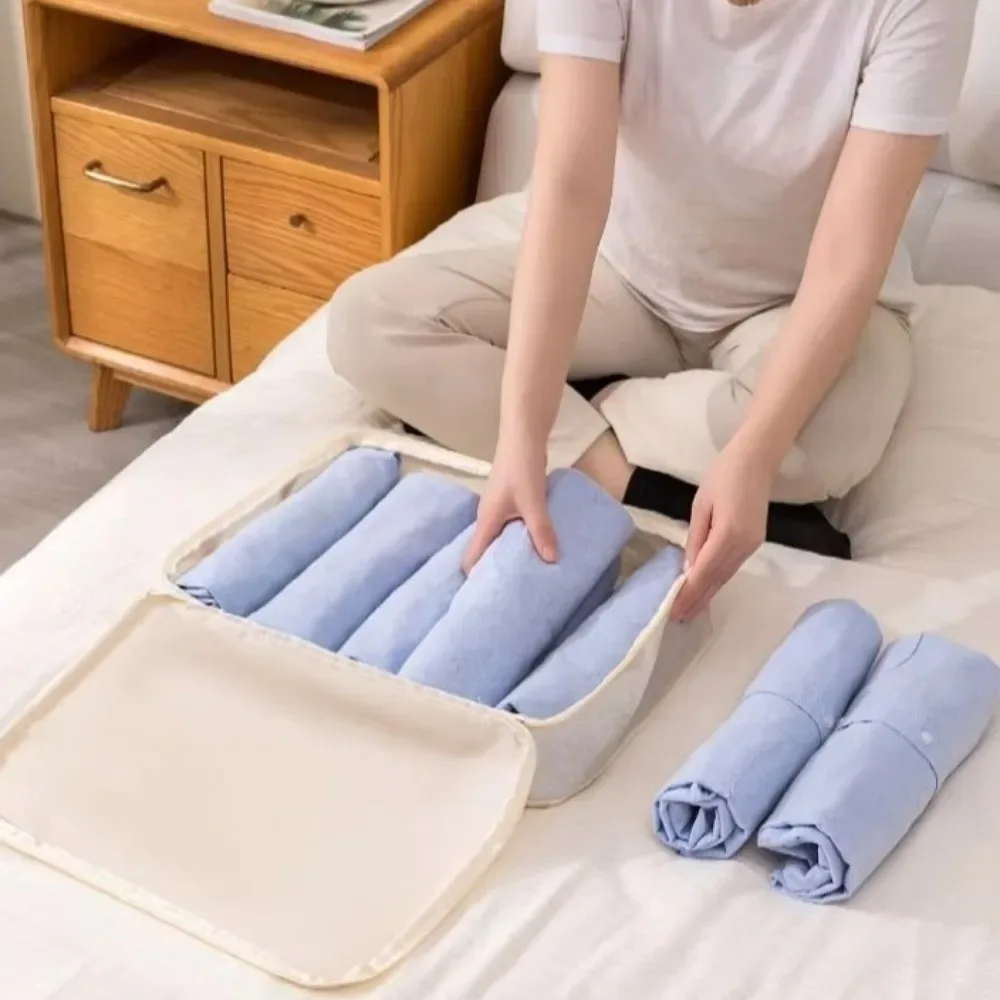 3 pièces/ensemble cubes de compression de voyage en polyester grande capacité, imperméables, portables, organisateurs de bagages auto-compressibles
