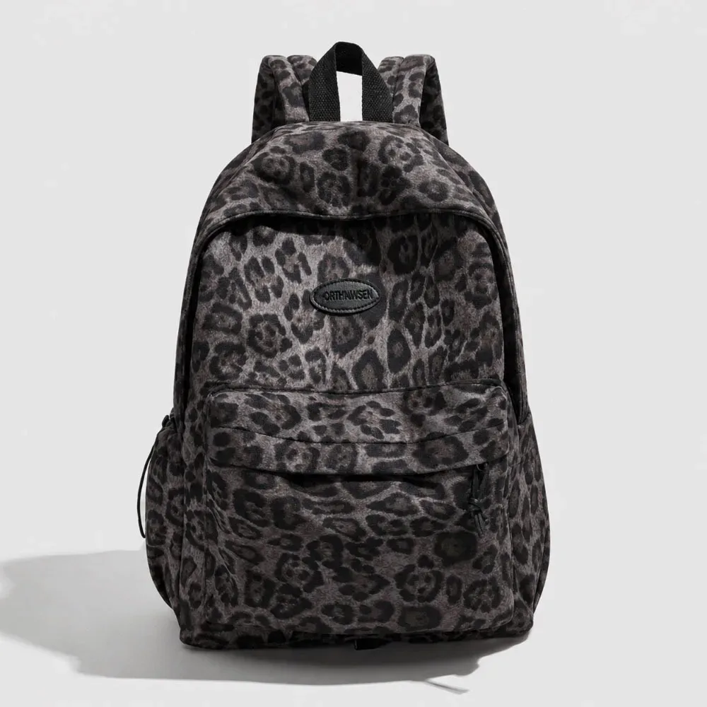sac à dos pour ordinateur portable imprimé léopard, grande capacité, multi-poches, cartable pour étudiants, sac de voyage oxford pour adolescentes