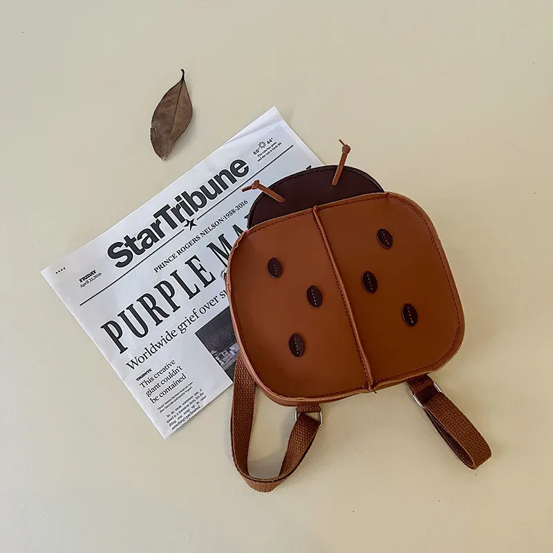 nouveau coréen rétro coccinelle mini cartables dessin animé enfants garçons filles maternelle bébé pu marron sac à dos enfant et mignon