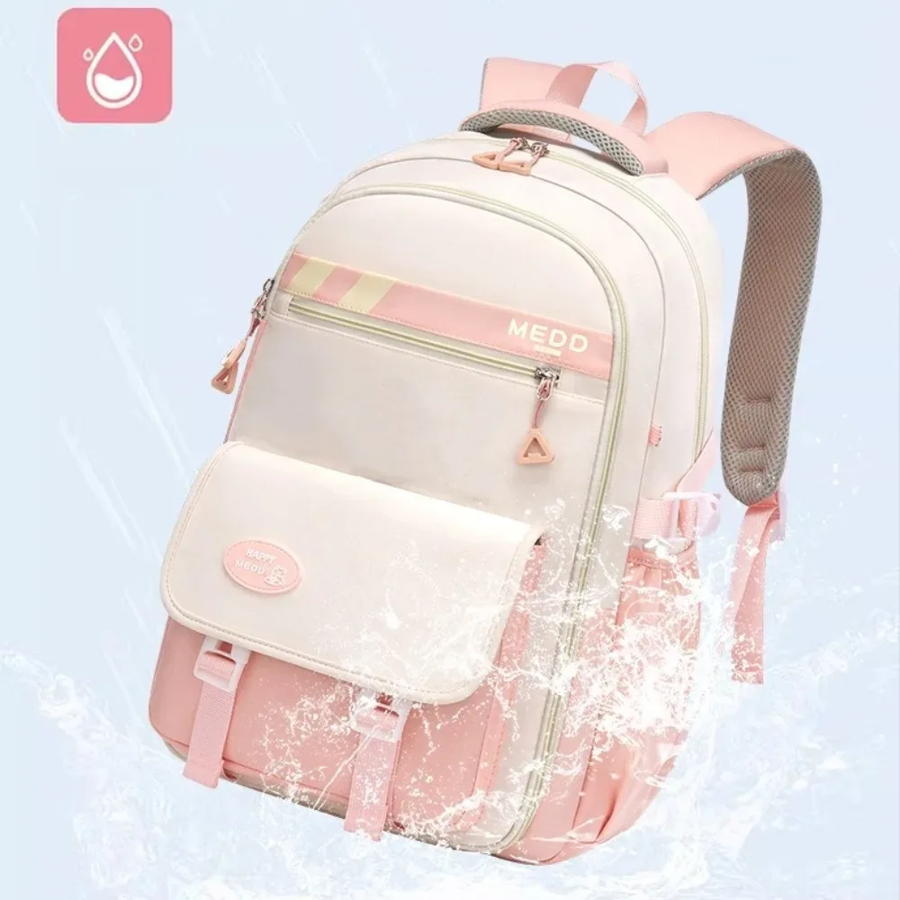 sac d'école de grande capacité, sac à dos imperméable pour soulager le stress, sac à bandoulière léger à double sangle pour filles du collège et du lycée