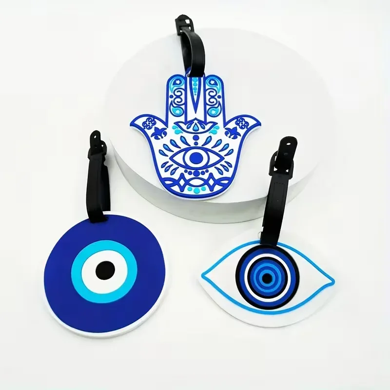 1 pièce étiquette de bagage bleue style indépendance, porte-étiquette, porte-carte d'identité anti-perte pour aéroport, essentiel pour les voyages ou les déplacements professionnels