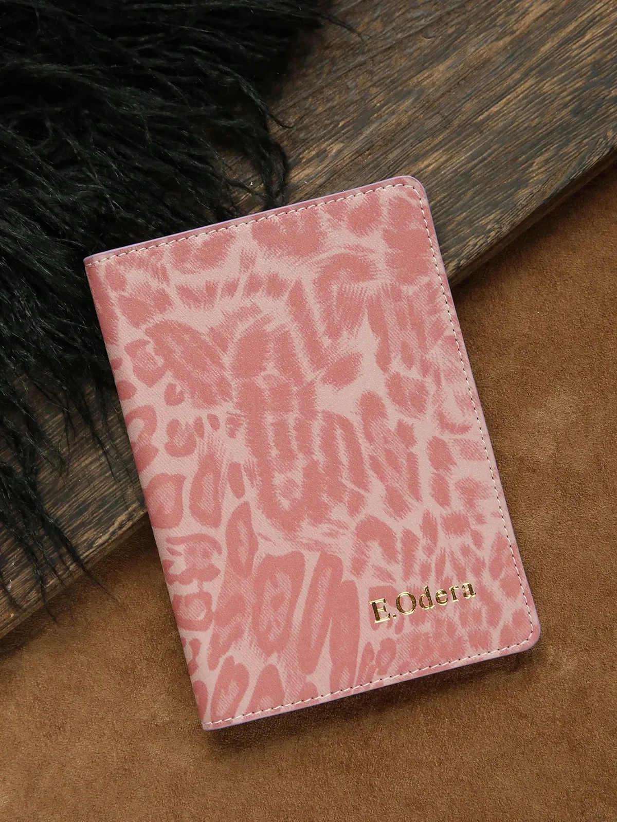 porte-passeport personnalisé avec motif léopard, 1 pièce, couverture de passeport personnalisée avec impression, accessoires de voyage chics faits à la main