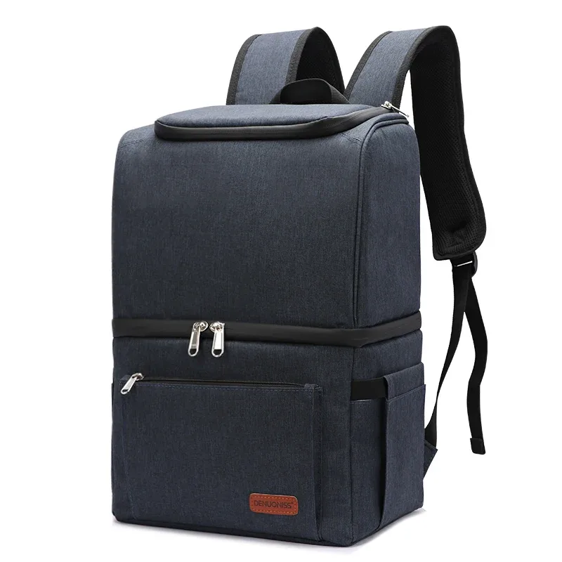 grand sac à dos isotherme doux double couche, sacs isothermes thermiques, réfrigérateur alimentaire, glace, bière, vin, sac de pique-nique, étui alimentaire, accessoires