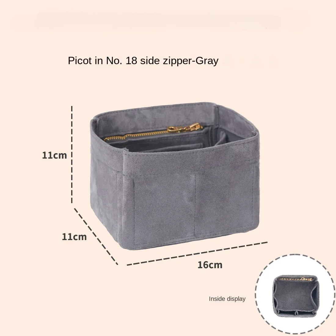 convient pour h picotin 18 22 sac à main de rangement robee moelleux insérer organisateur pour sac à main de luxe sac cosmétique organisateur voyage maman sac