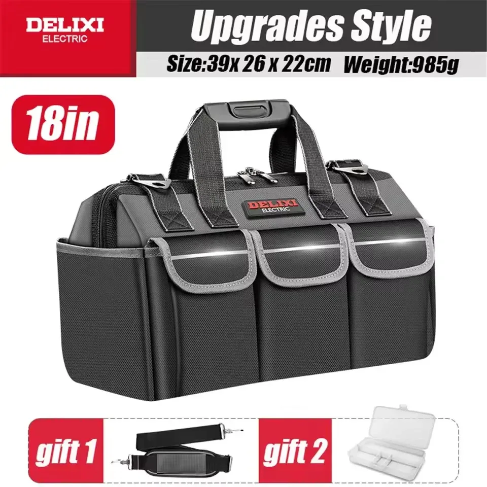 sac à outils robuste, boîte à outils portable à 14 poches, organisateur de rangement, organisation de boîte à outils avec bandoulière réglable