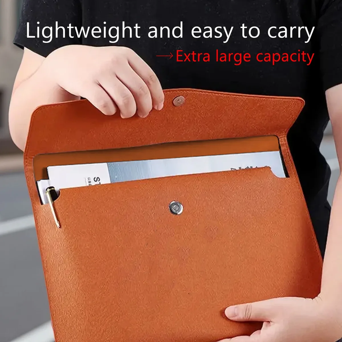 porte-documents a4 en cuir pu personnalisé avec nom, 5 couleurs, classeur pour le bureau et les voyages, organiseur élégant