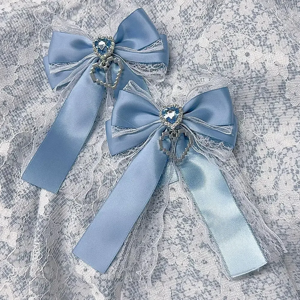 kit de nœud papillon en ruban pour itabag, ruban doux, nœud en dentelle, cœur, diamant, clip gir llolita, sac à dos, breloque, décoration, accessoires de sac