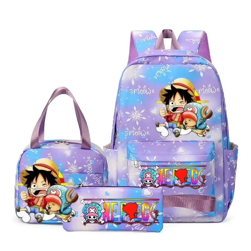 sacs à dos one piece pour femmes et hommes, sac d'école grande capacité, sac à dos imprimé, sac de voyage, sac à dos pour homme, mochila, lot de 3