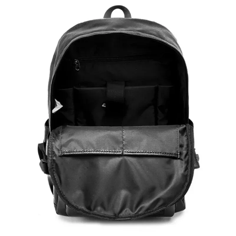 sac à dos rayé à la mode pour hommes, sac de voyage de grande capacité avec usb, sacs à dos en cuir pu souple, cartable d'école pour étudiants