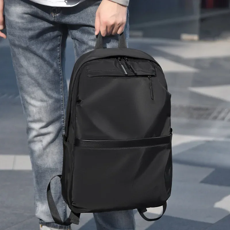 sac à dos pour ordinateur portable de grande capacité pour hommes, couleur unie, sac à dos de voyage et de loisirs