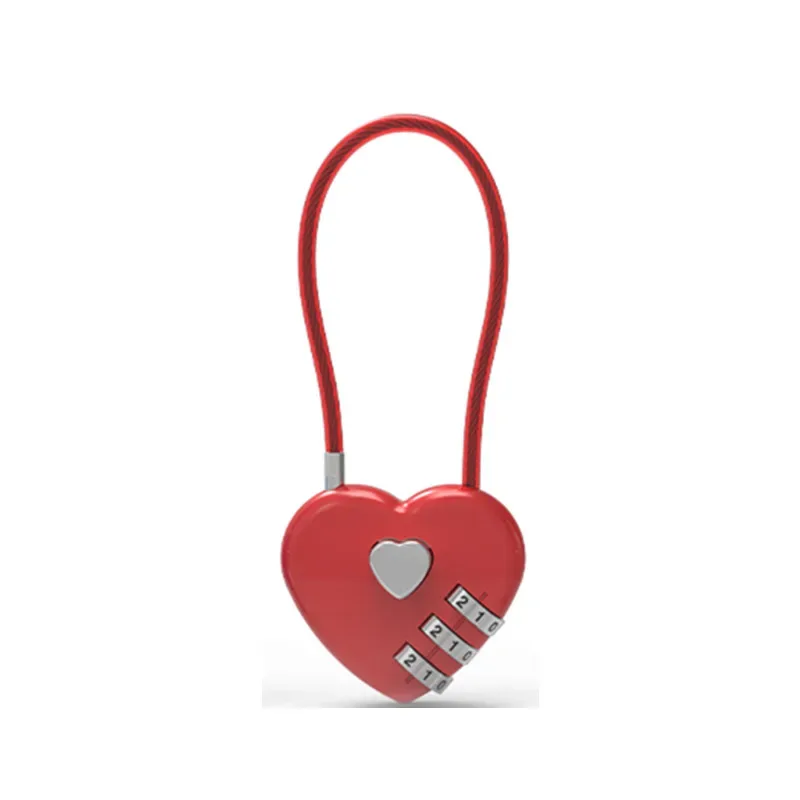 nouveau cadenas à combinaison à 3 chiffres en forme de cœur, cadenas à code pour sac, cadenas concentrique