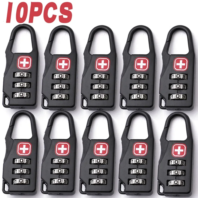 10 pièces mini sécurité douane serrure combinaison code numéro serrure cadenas mot de passe cadenas pour valise tiroir armoire bagages zip
