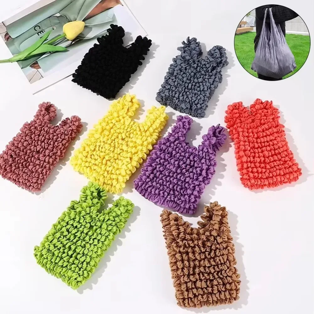 1 sac mini, grande capacité, pour le shopping, extensible et pliable, sac de rangement plissé, sac à bulles élastique à expansion magique