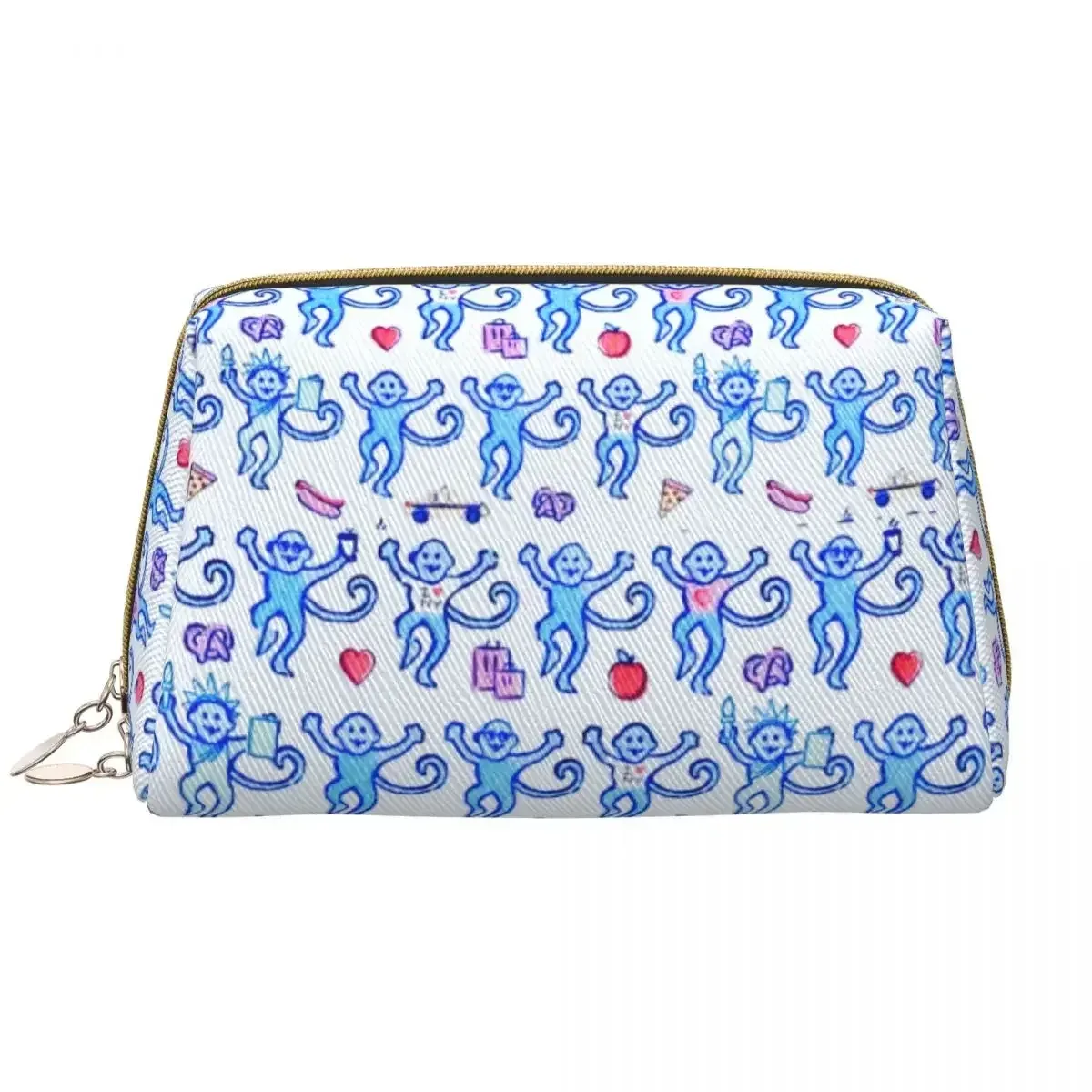 sac à cosmétiques de voyage personnalisé pour femme, rouleau preppy, singes, lapin, trousse de toilette et de maquillage, trousse de rangement de beauté pour dames